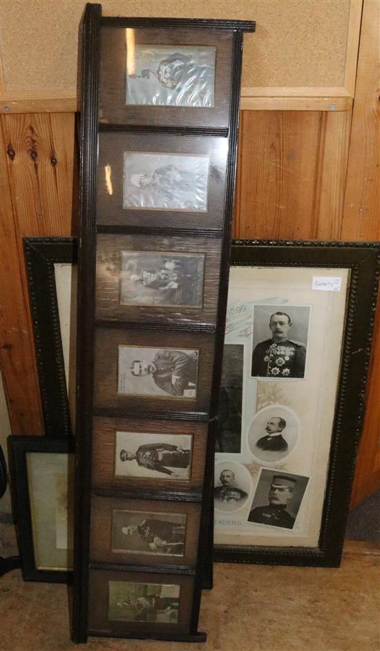 Framed military postcards & photos of Boar War generals/leaders